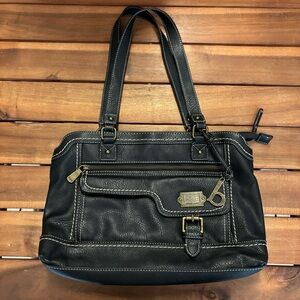 b.o.c. Born Concept Amherst Black Leather Satchel, LIKE NEW